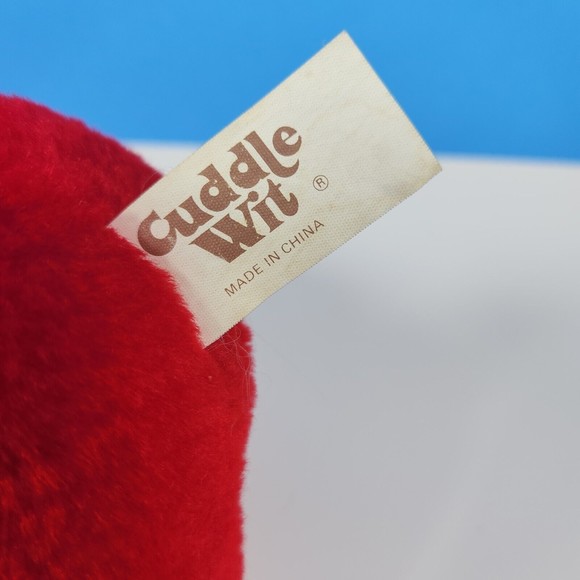 Vintage Valentine's Day Bear Plush Red Heart Nose Toy Small 6 in. Cuddle Wit - Picture 6 of 7